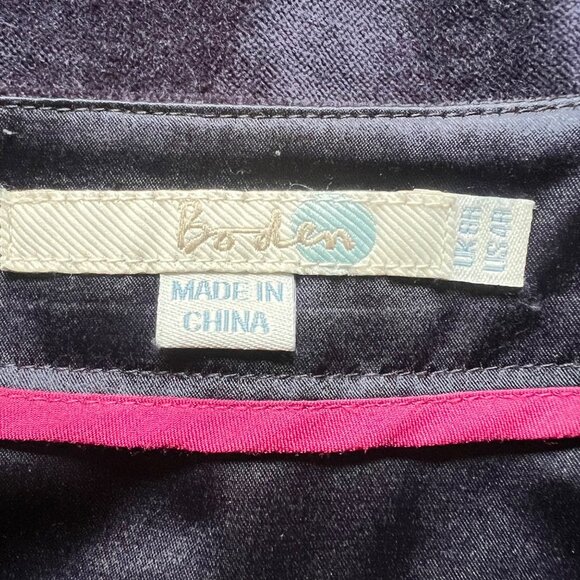 Boden Size 4R Navy Blue Velvet Knee Length Flared Hem Mermaid Pencil Skirt - Picture 3 of 9